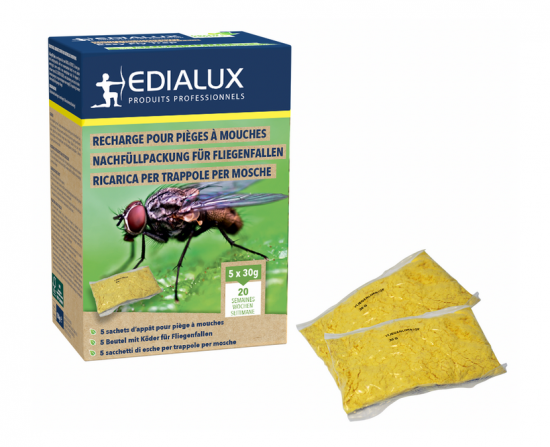 Lot de 5 recharges piège à mouches – sachets attractifs extérieur