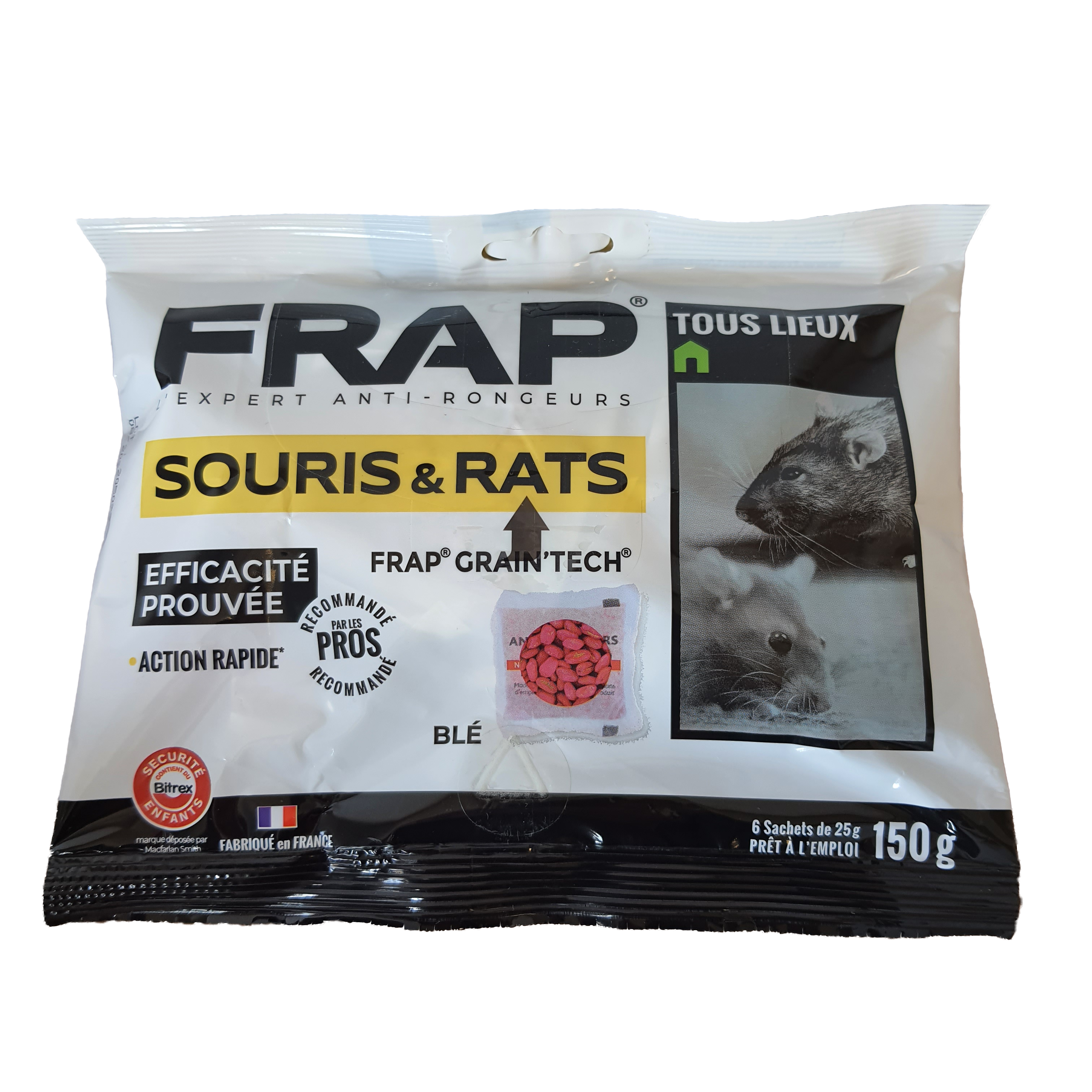 Les produits   Souricide, raticide et piège - Blé anti rats et  souris Frap Grain'tech - Sac 10kg
